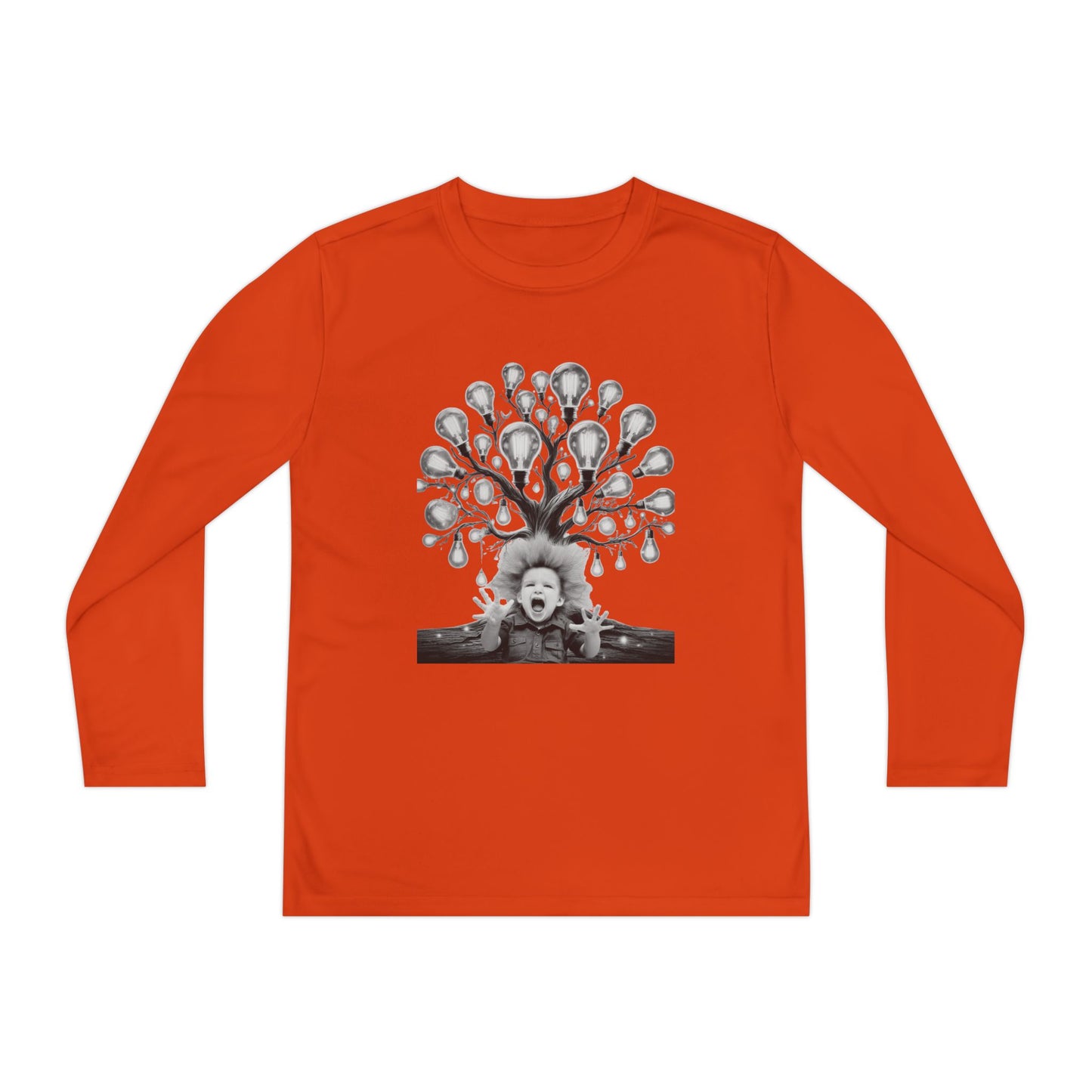 Surreal Young Einstein Design - Unique, fun and cool surreal designed long sleeved Tees for Young Kids