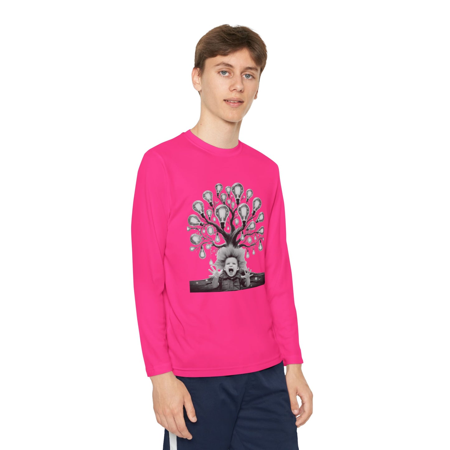 Surreal Young Einstein Design - Unique, fun and cool surreal designed long sleeved Tees for Young Kids