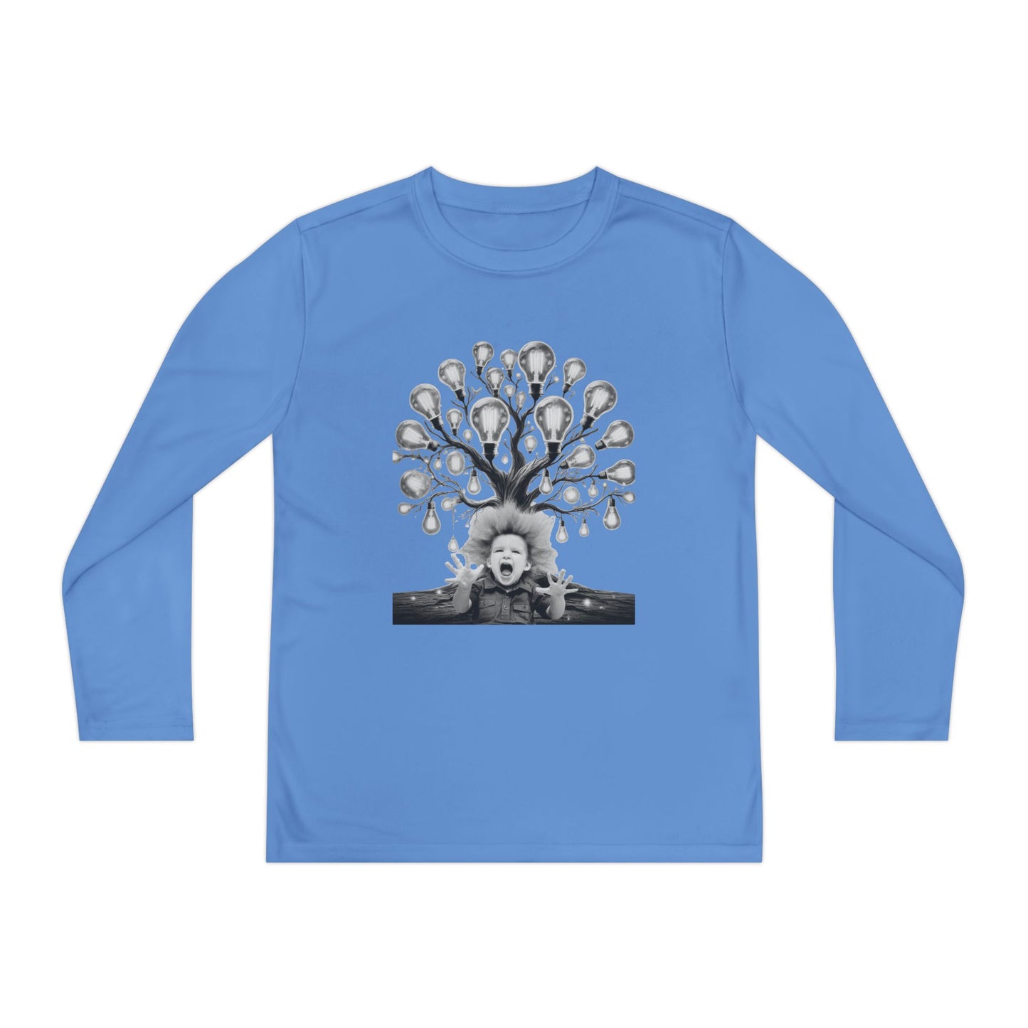 Surreal Young Einstein Design - Unique, fun and cool surreal designed long sleeved Tees for Young Kids