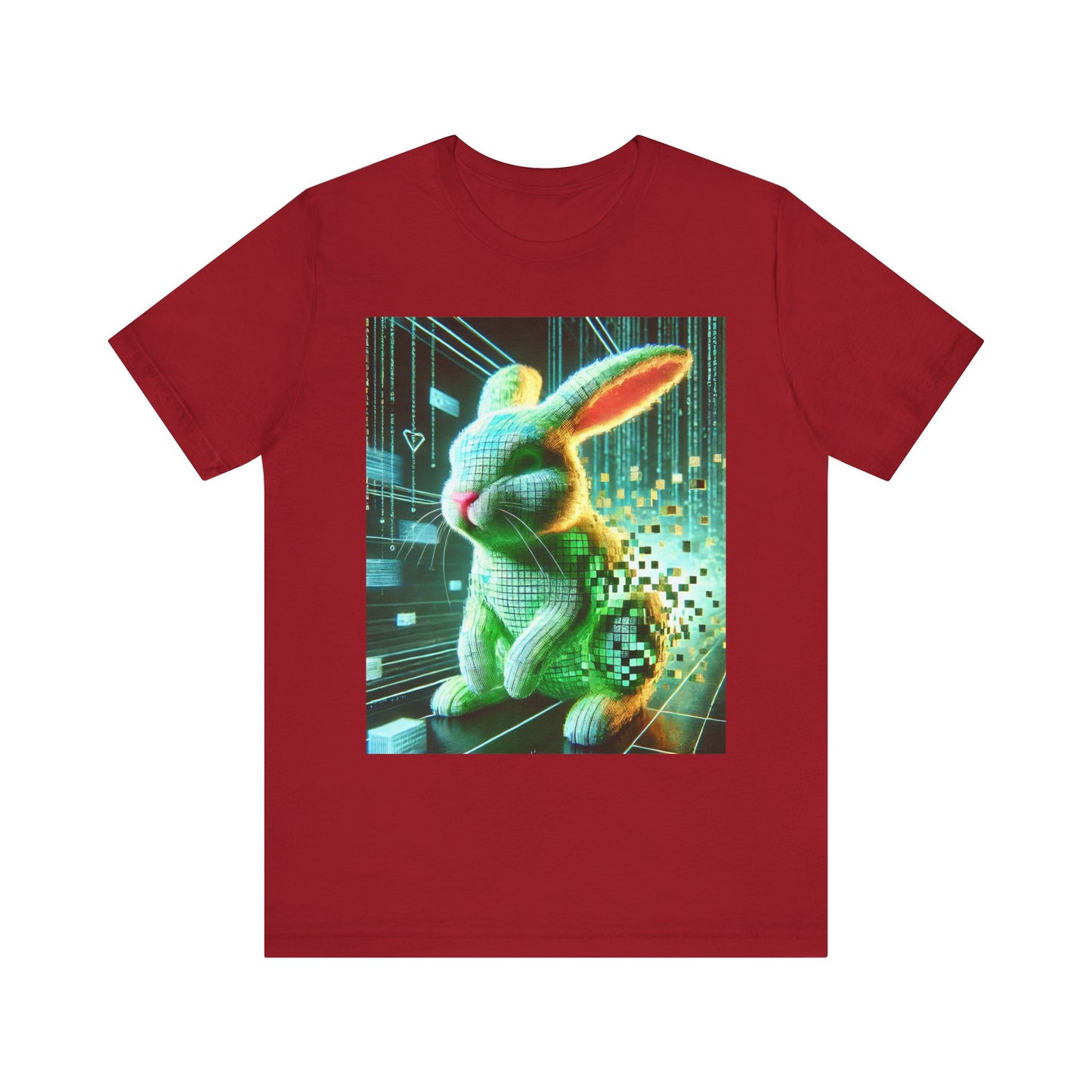 Glitch in the Matrix Easter Bunny T-Shirt | Cyberpunk Bunny