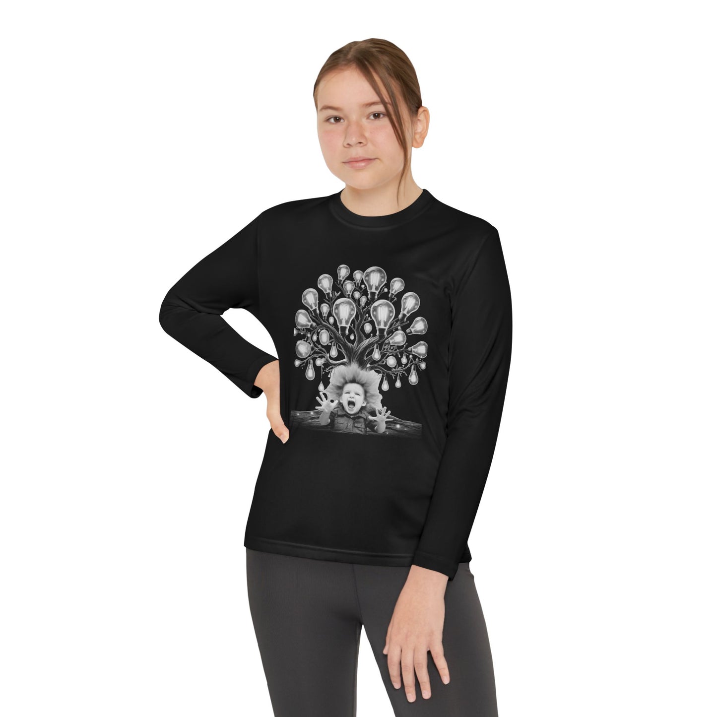 Surreal Young Einstein Design - Unique, fun and cool surreal designed long sleeved Tees for Young Kids