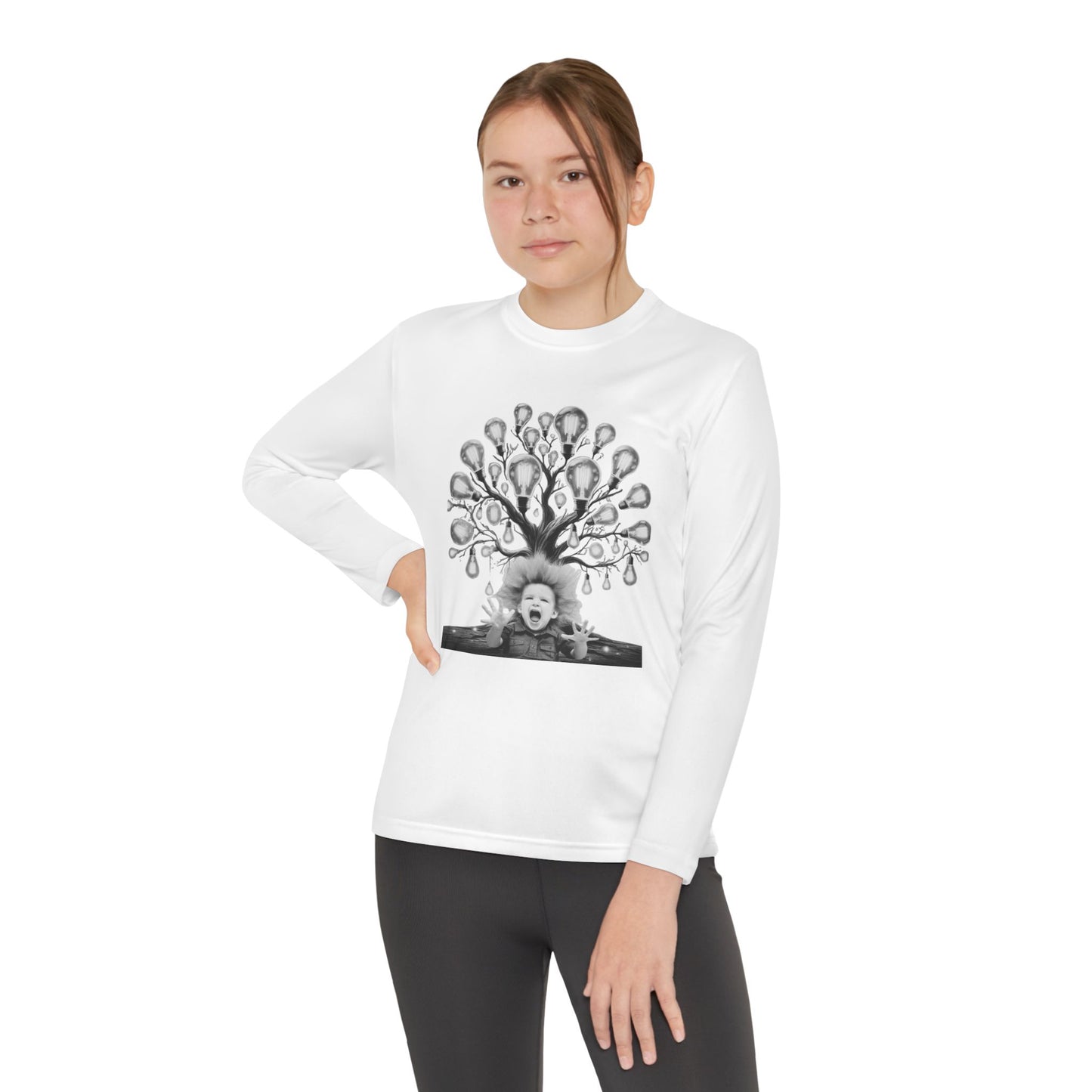 Surreal Young Einstein Design - Unique, fun and cool surreal designed long sleeved Tees for Young Kids
