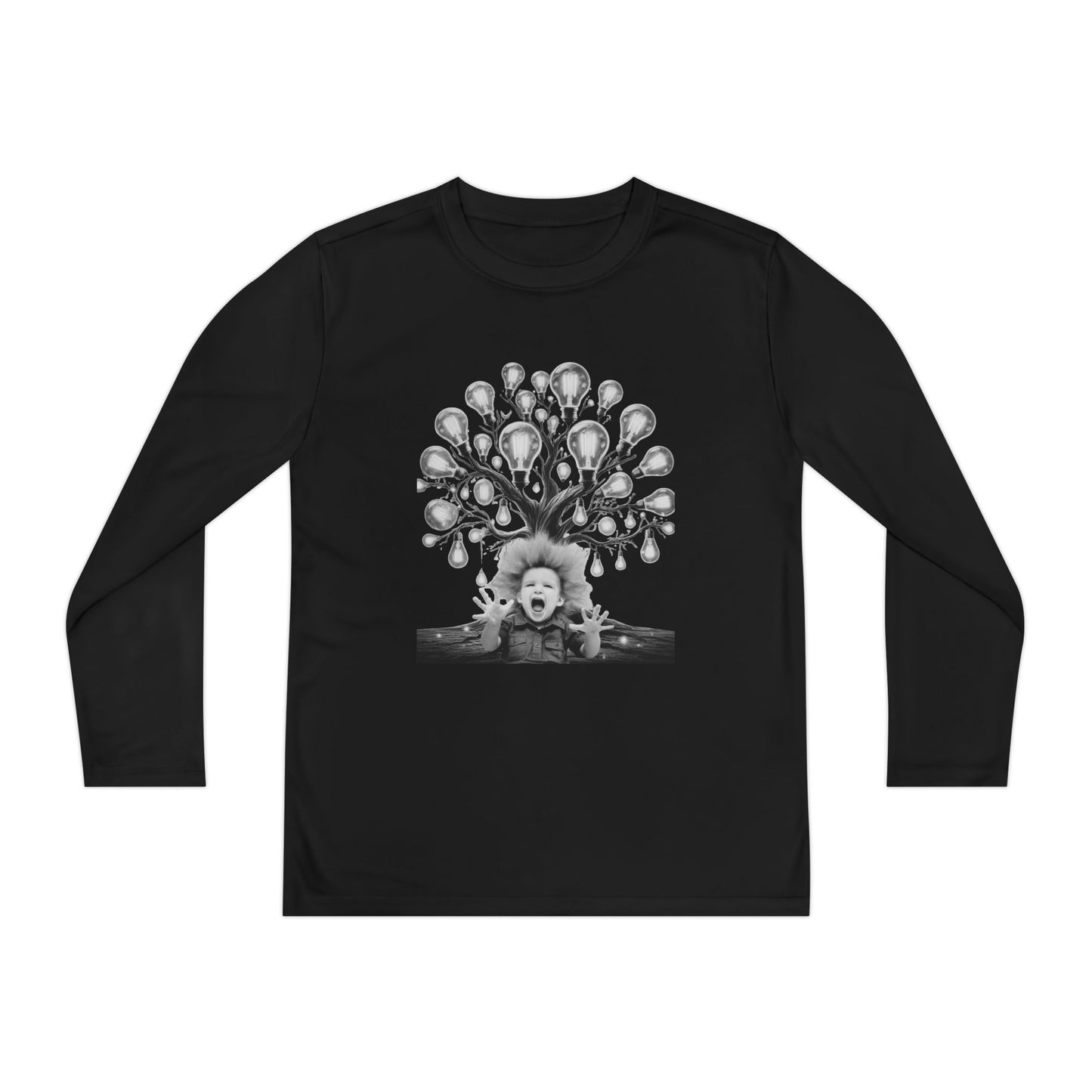 Surreal Young Einstein Design - Unique, fun and cool surreal designed long sleeved Tees for Young Kids