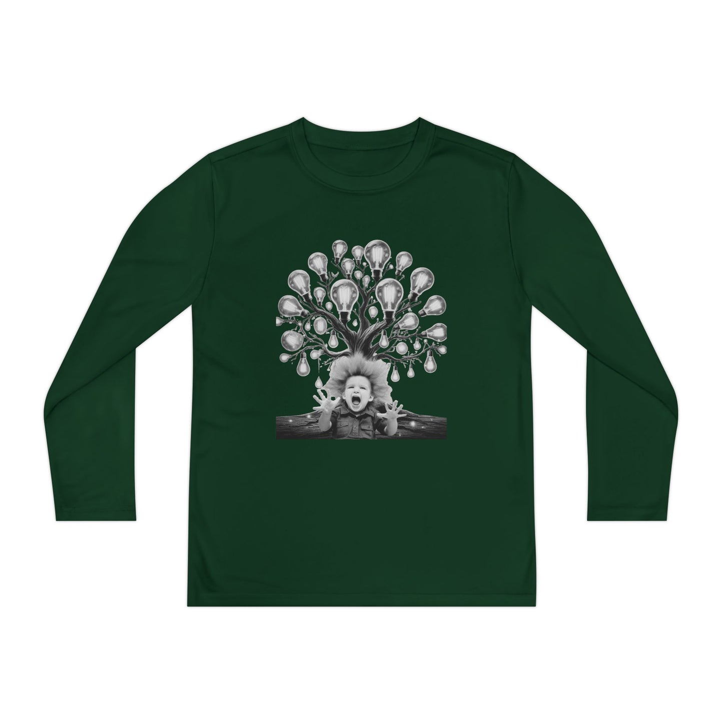 Surreal Young Einstein Design - Unique, fun and cool surreal designed long sleeved Tees for Young Kids
