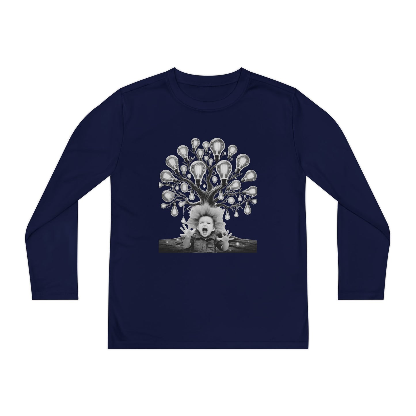 Surreal Young Einstein Design - Unique, fun and cool surreal designed long sleeved Tees for Young Kids