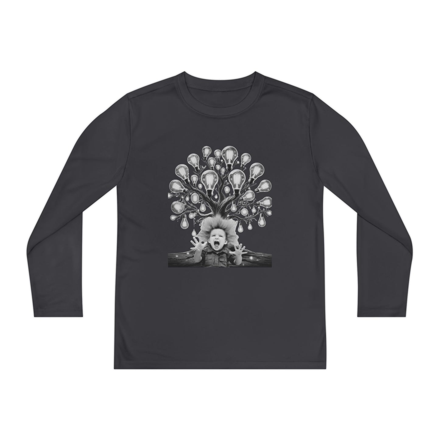 Surreal Young Einstein Design - Unique, fun and cool surreal designed long sleeved Tees for Young Kids