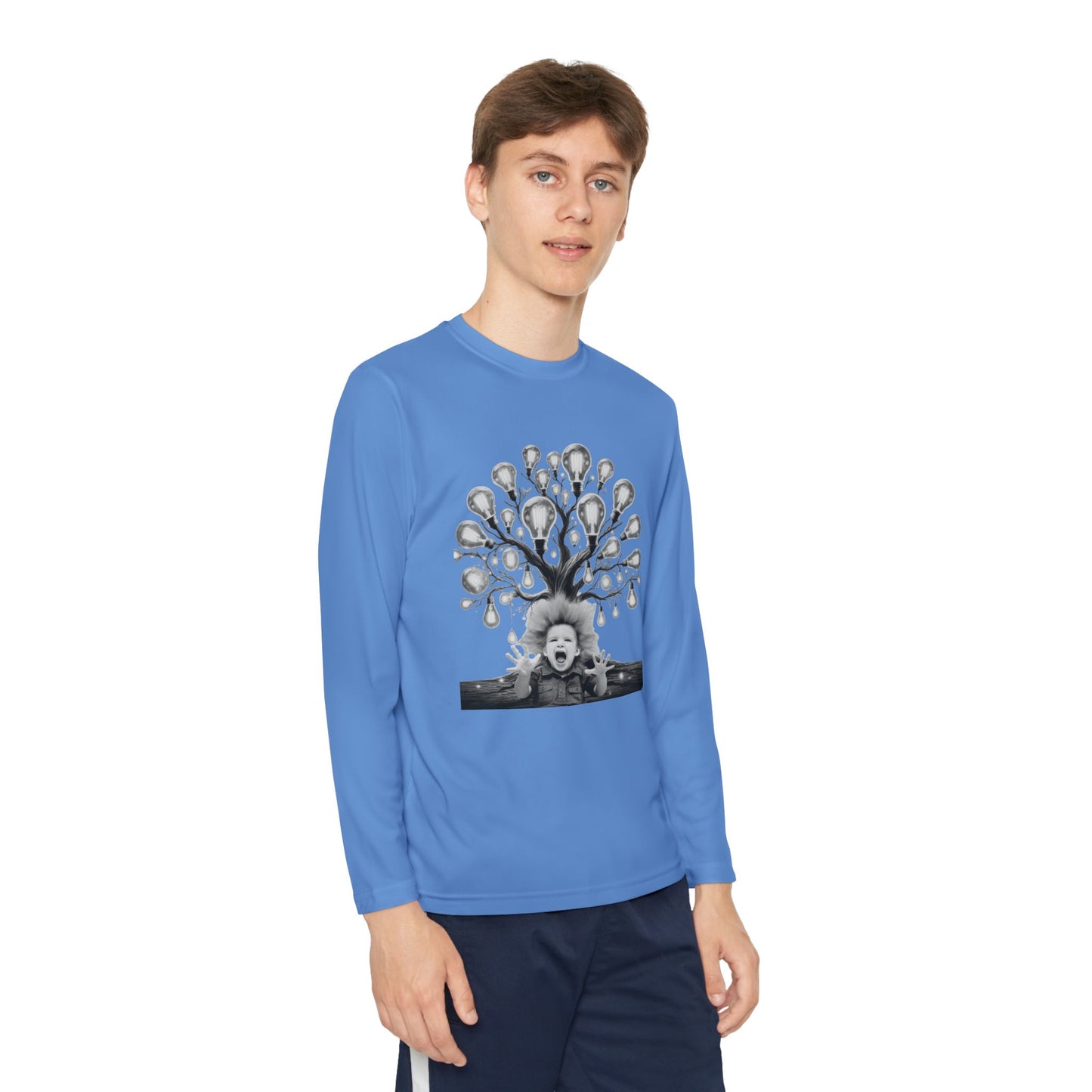 Surreal Young Einstein Design - Unique, fun and cool surreal designed long sleeved Tees for Young Kids