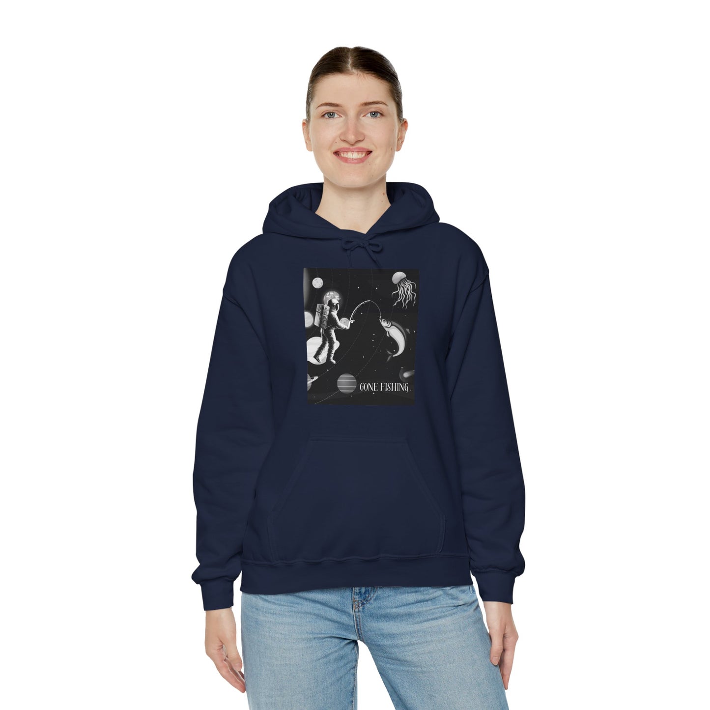 Surreal Design Hoodie - Astronaut Gone Fishing