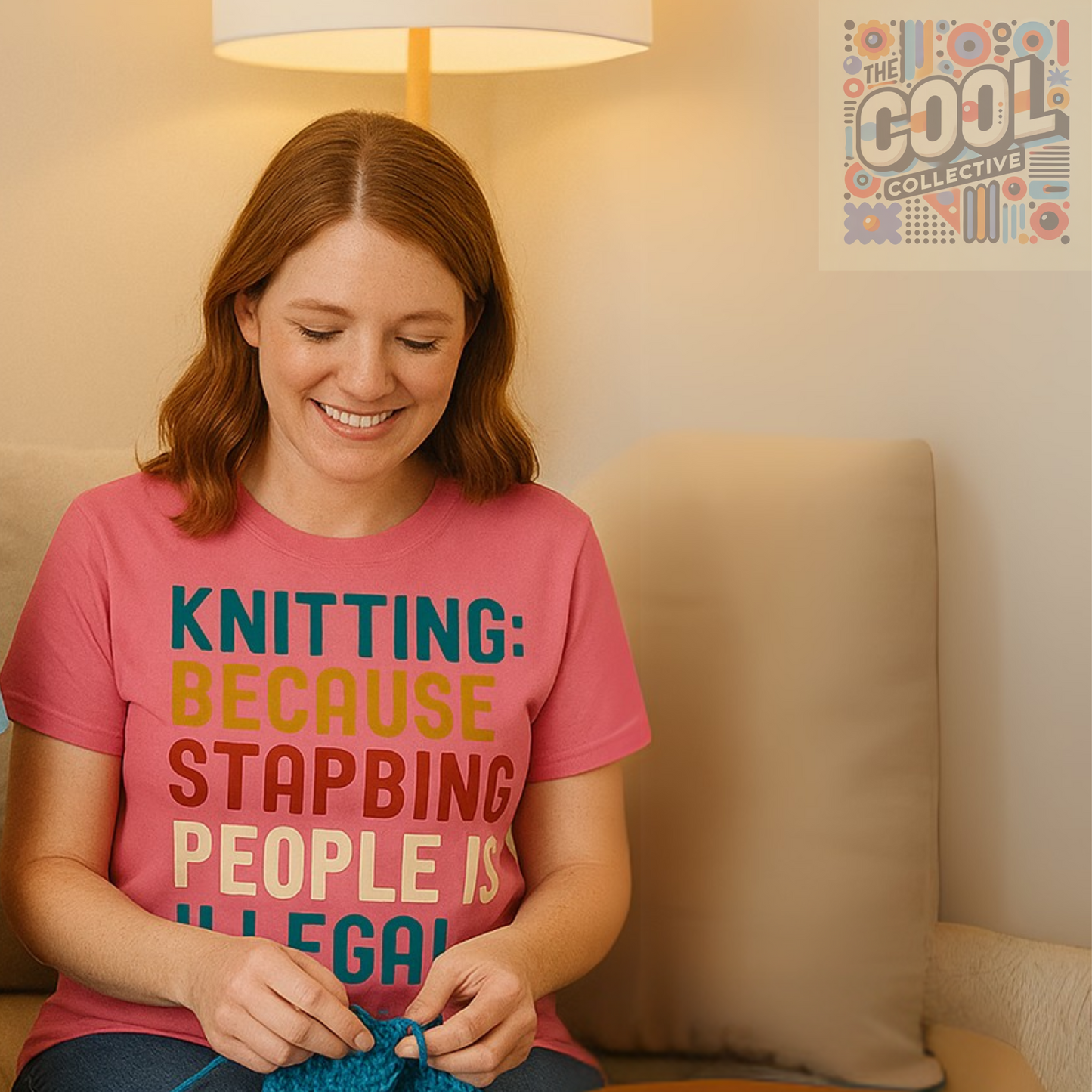 knitting slogan t-shirt bella canvas retro humor shirt