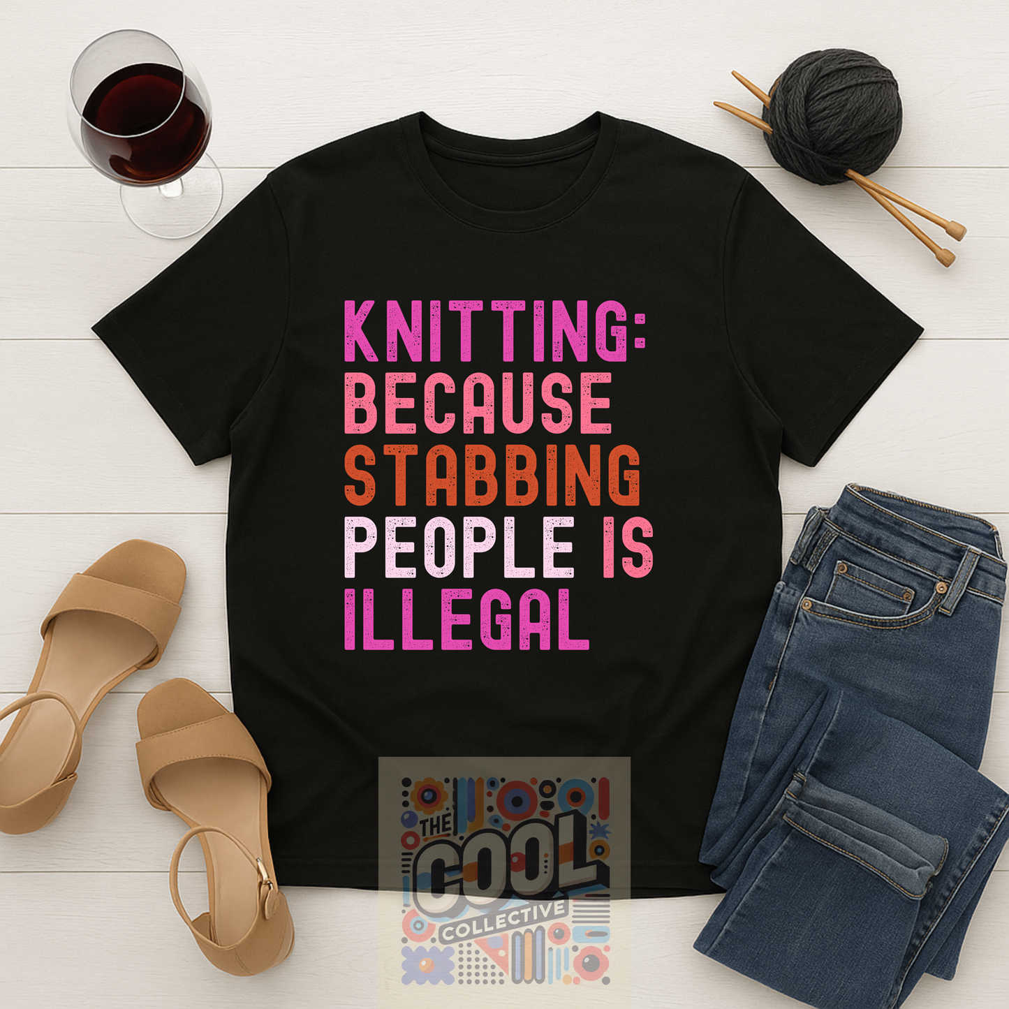 humorous knitting quote tee gift for crafters