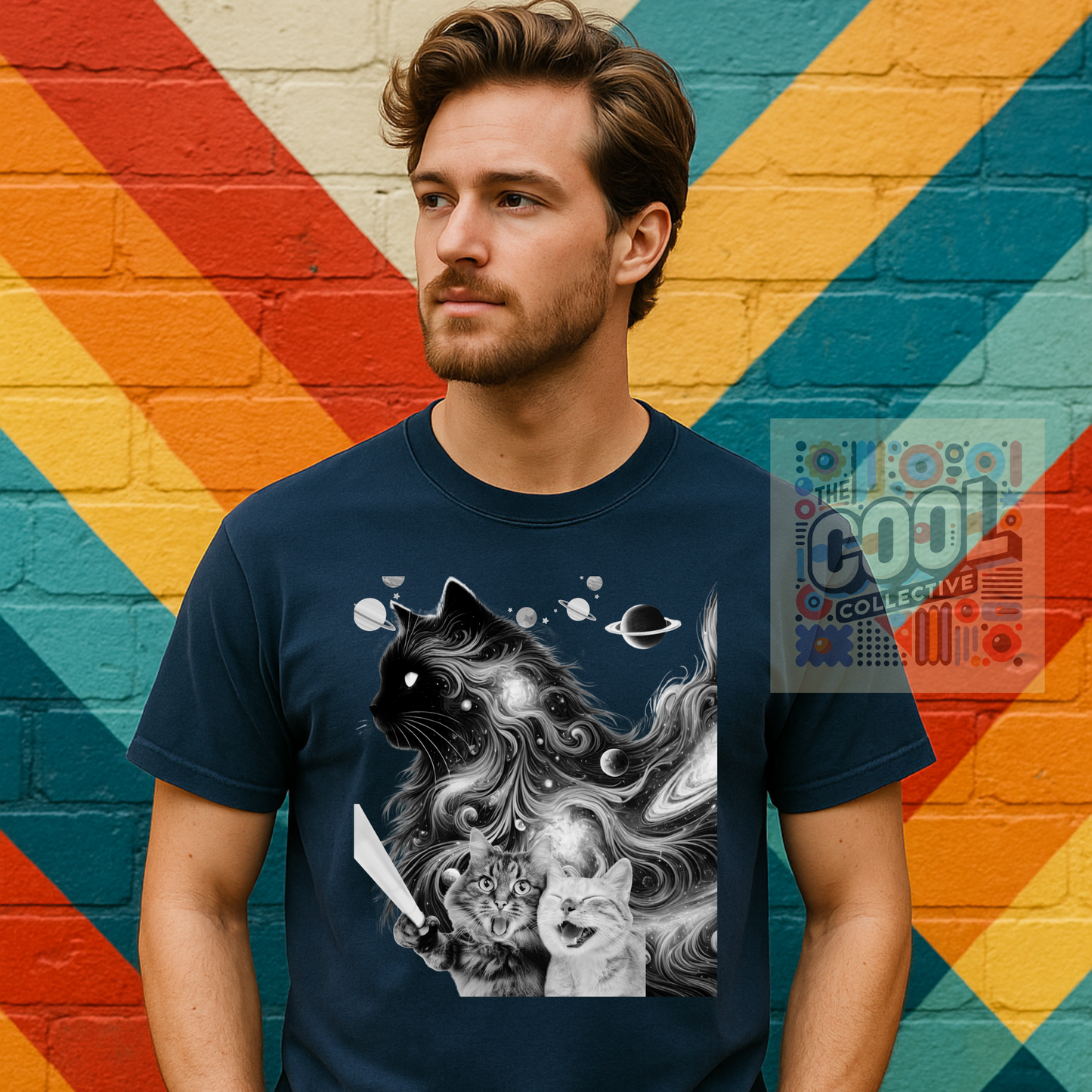 Cats Taking a Selfie T-Shirt – Surreal Interdimensional Cat Lovers Tee | Cosmic Kittycore Unisex Shirt