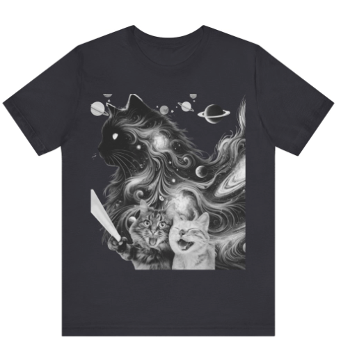Cats Taking a Selfie T-Shirt – Surreal Interdimensional Cat Lovers Tee | Cosmic Kittycore Unisex Shirt