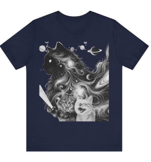 Cats Taking a Selfie T-Shirt – Surreal Interdimensional Cat Lovers Tee | Cosmic Kittycore Unisex Shirt