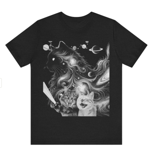 Cats Taking a Selfie T-Shirt – Surreal Interdimensional Cat Lovers Tee | Cosmic Kittycore Unisex Shirt