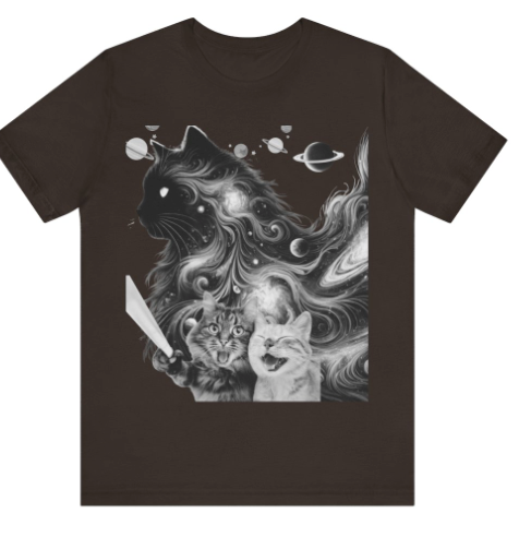 Cats Taking a Selfie T-Shirt – Surreal Interdimensional Cat Lovers Tee | Cosmic Kittycore Unisex Shirt