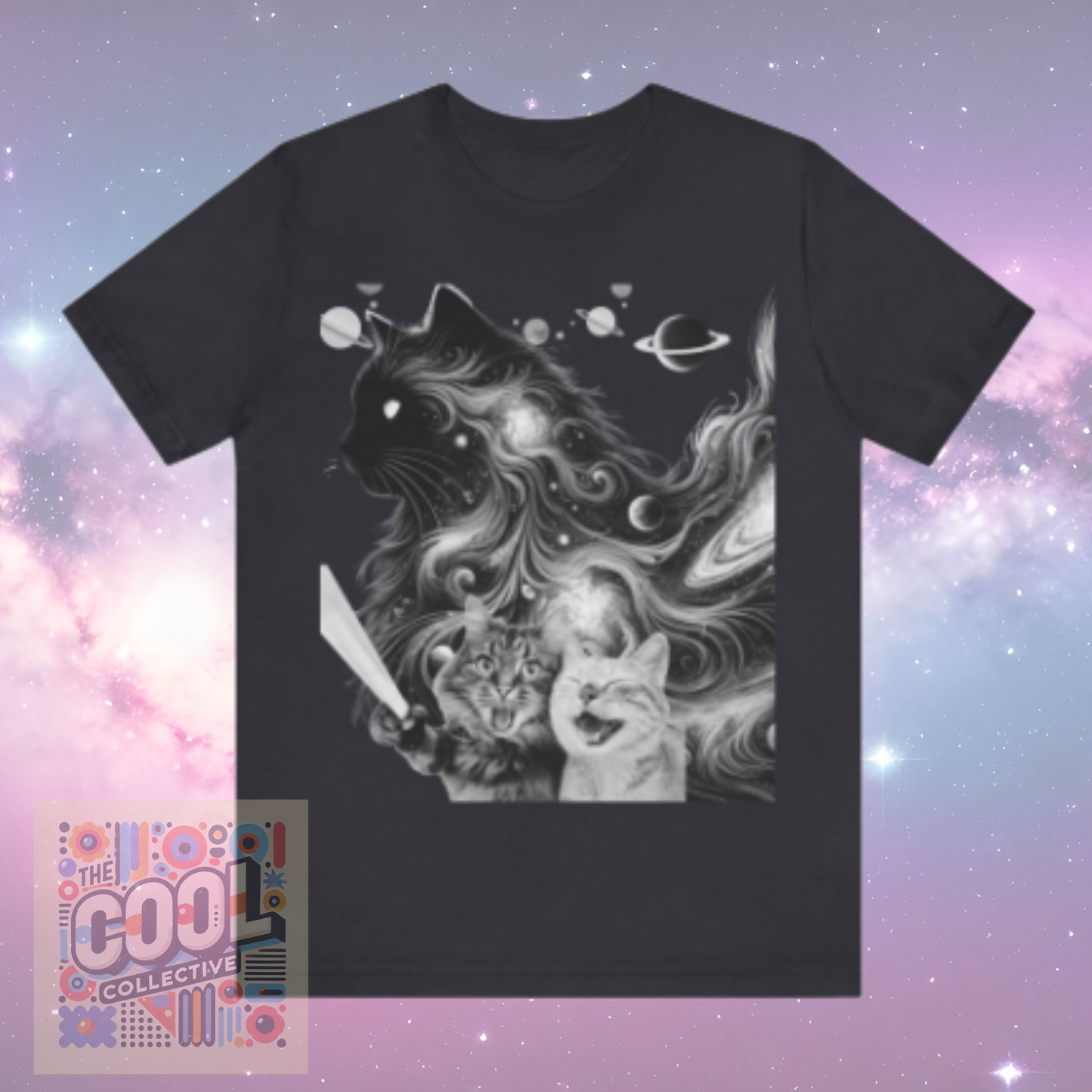 Cats Taking a Selfie T-Shirt – Surreal Interdimensional Cat Lovers Tee | Cosmic Kittycore Unisex Shirt