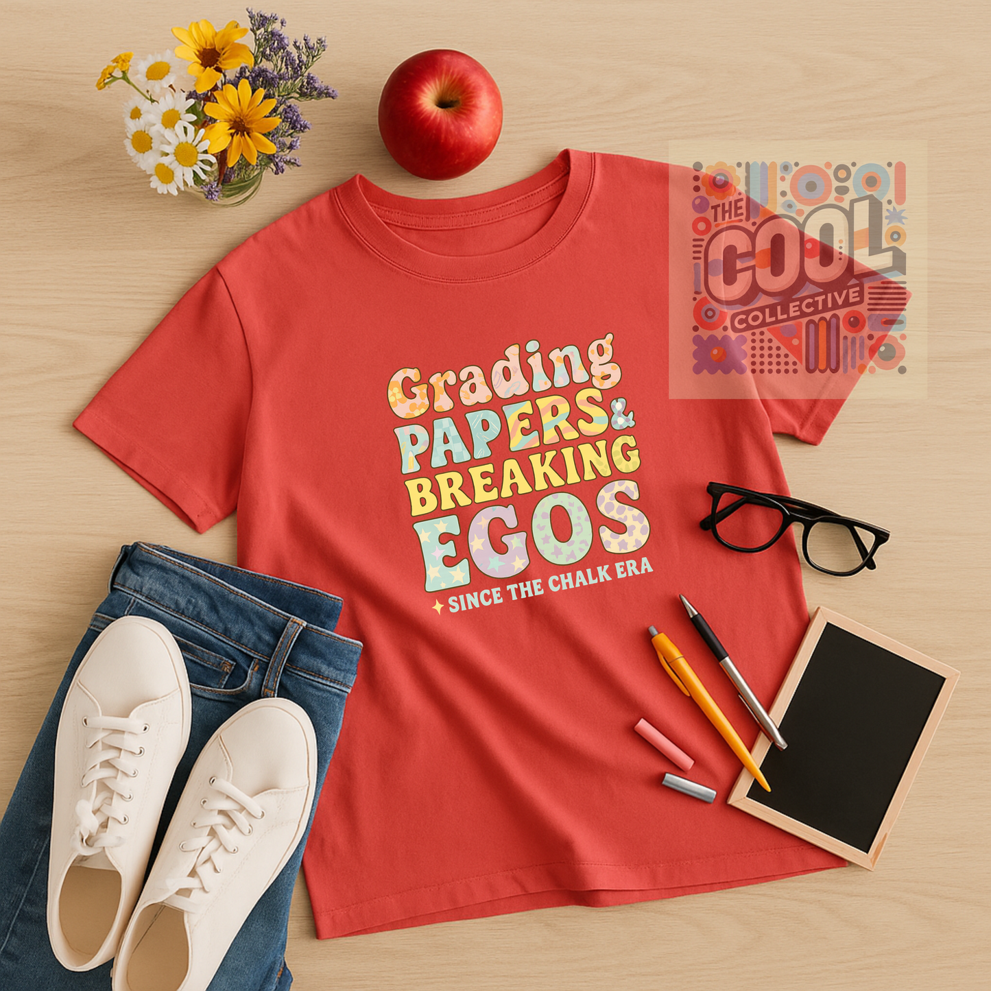 Teacher-themed T-shirt. ideal gift for back to school, end of year, or Mother’s Day for educators and moms