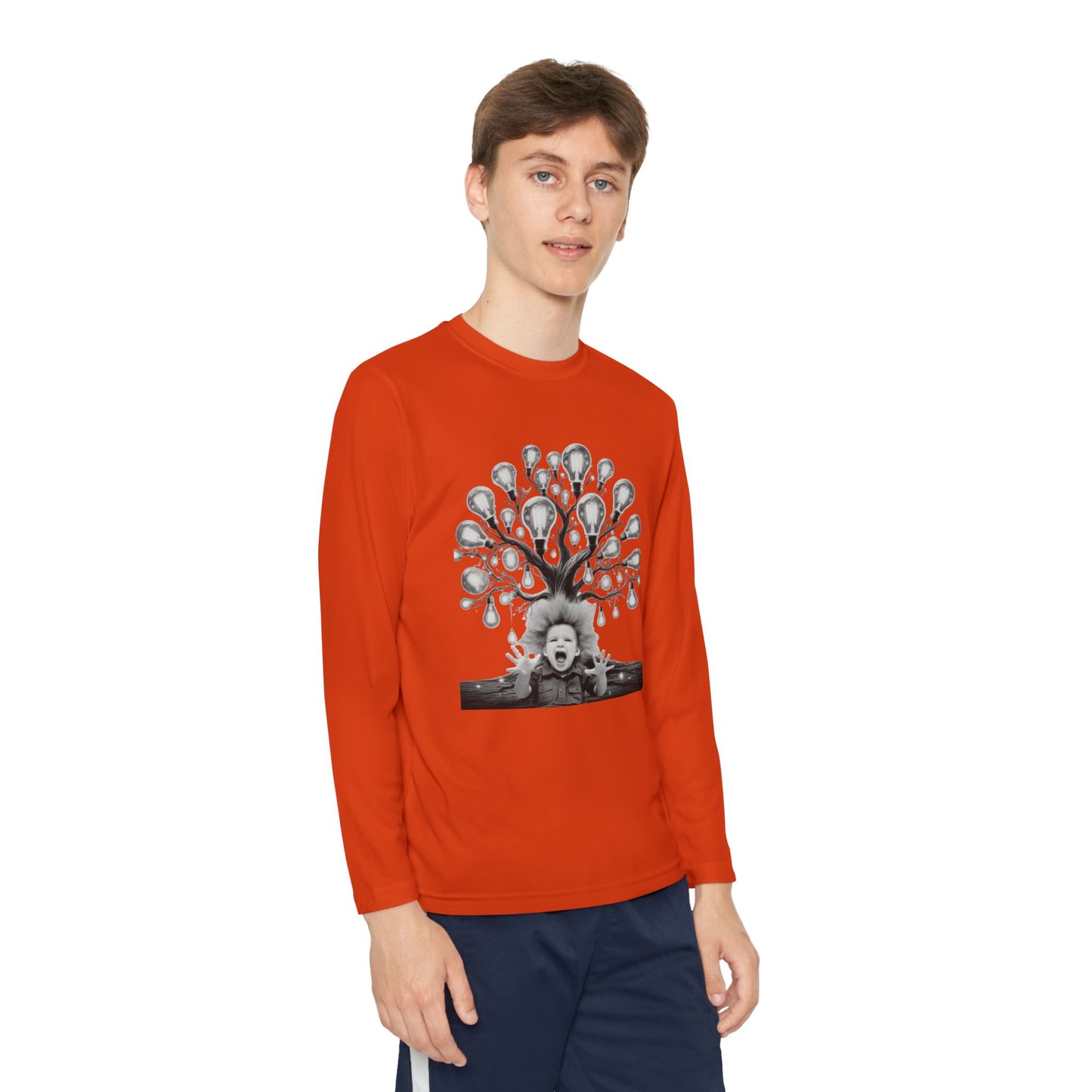Surreal Young Einstein Design - Unique, fun and cool surreal designed long sleeved Tees for Young Kids
