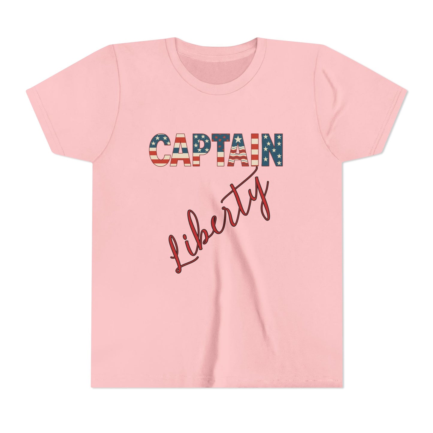 Captain Liberty Youth 4th of July Tee – Patriotic Kids Shirt for Independence Day, Summer BBQs & Family Matching Outfits, Free Delivery, Family Bundle Tee's