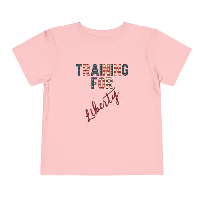 Training for Liberty Toddler Tee – Patriotic 4th of July Shirt for Kids, Matching Family Freedom Outfit, Family Bundle Tee's, Independence Day, Free Delivery