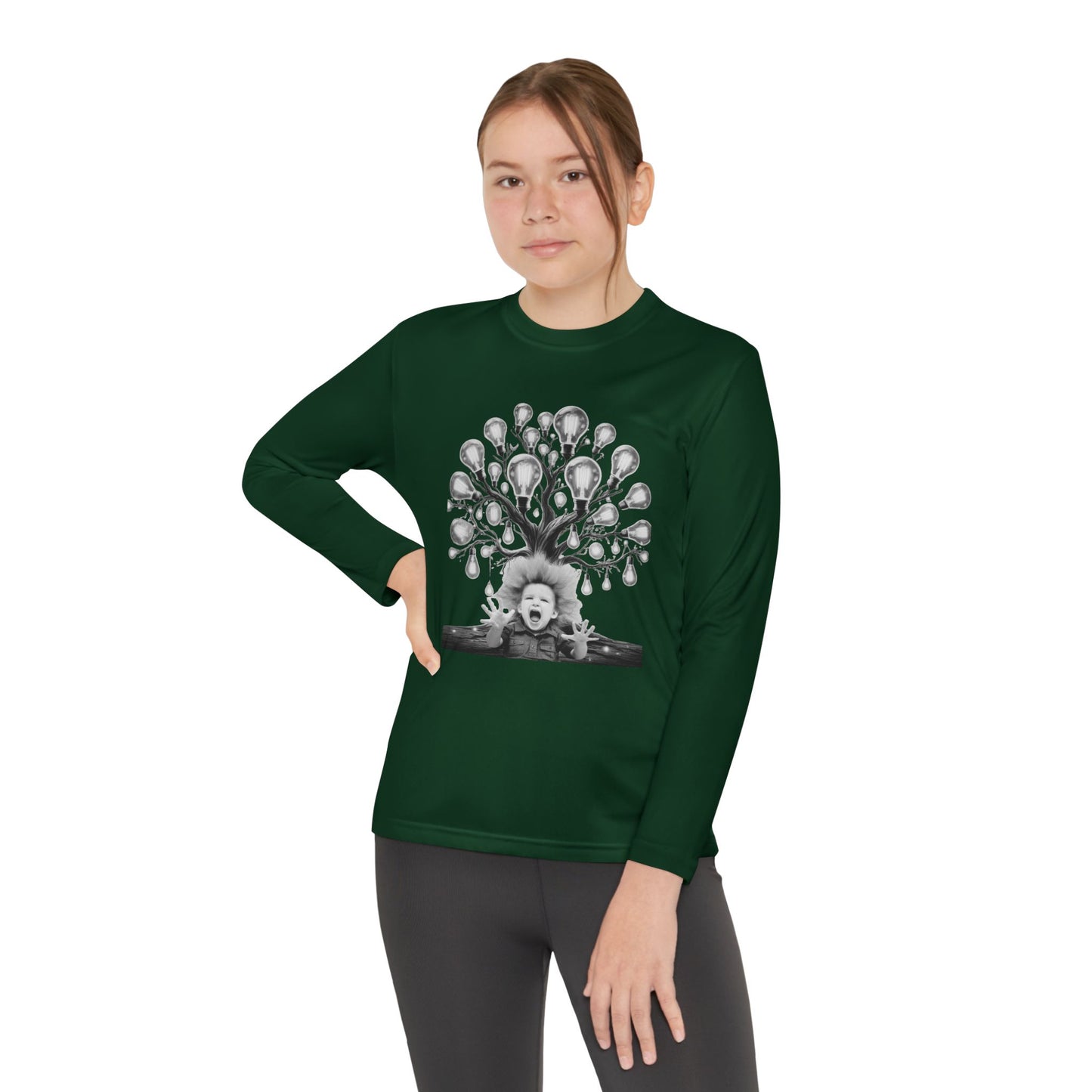 Surreal Young Einstein Design - Unique, fun and cool surreal designed long sleeved Tees for Young Kids