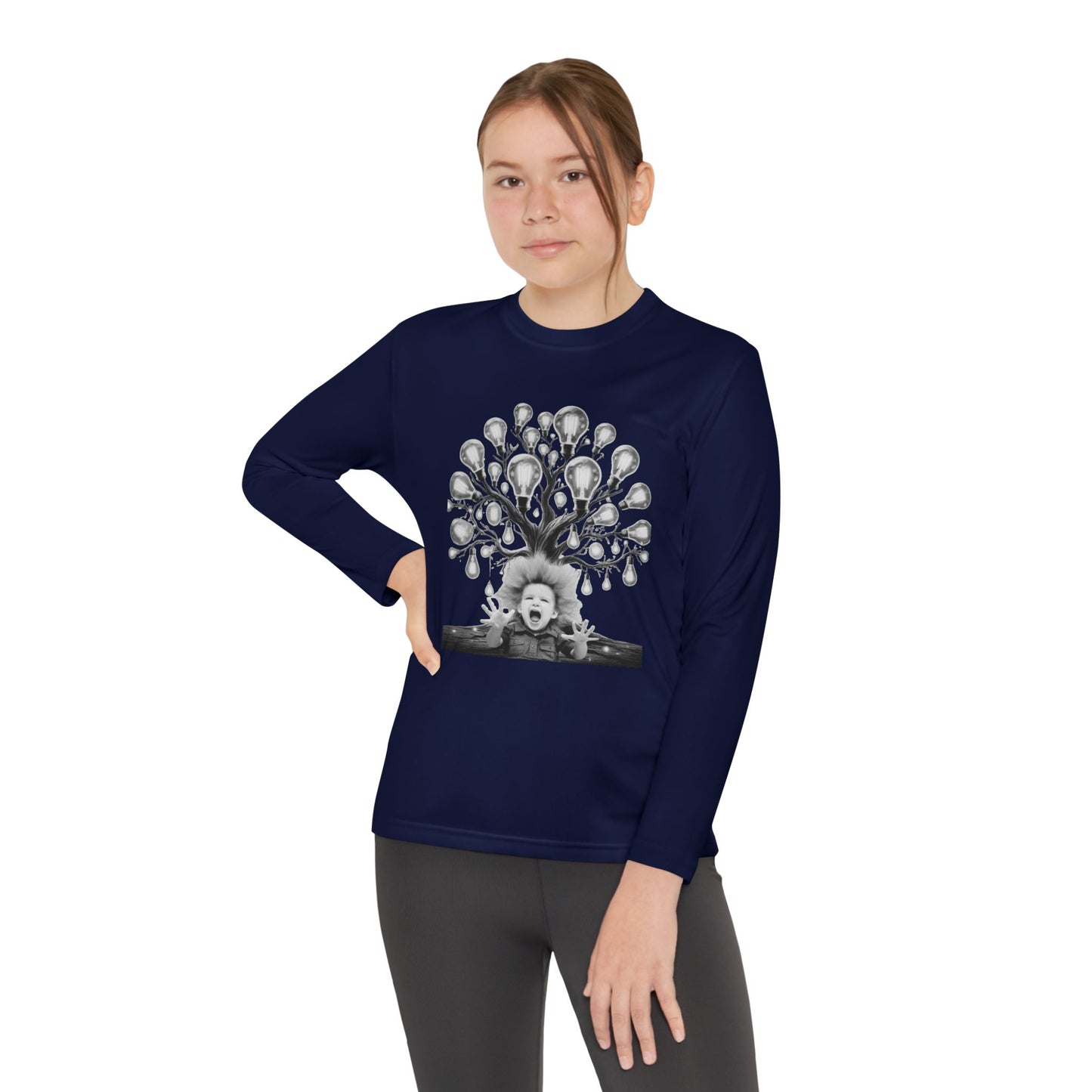 Surreal Young Einstein Design - Unique, fun and cool surreal designed long sleeved Tees for Young Kids