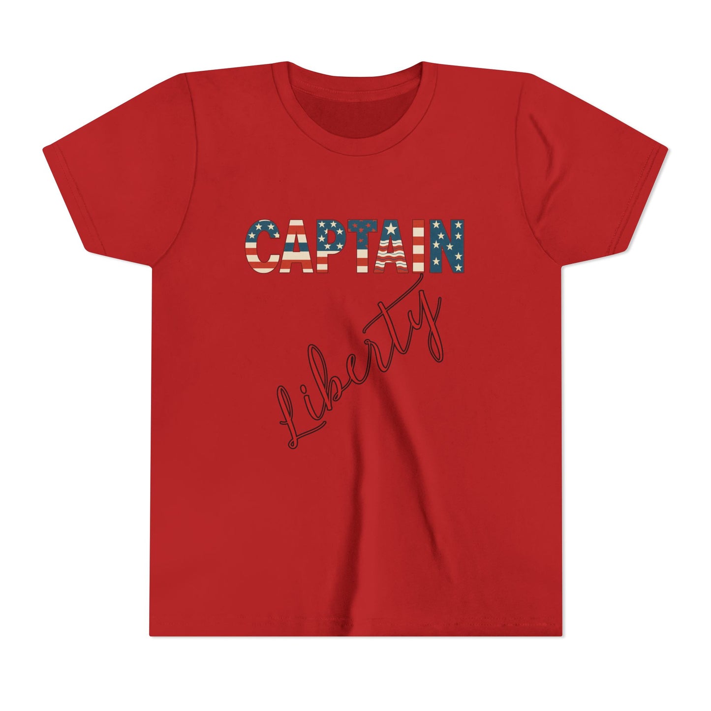 Captain Liberty Youth 4th of July Tee – Patriotic Kids Shirt for Independence Day, Summer BBQs & Family Matching Outfits, Free Delivery, Family Bundle Tee's