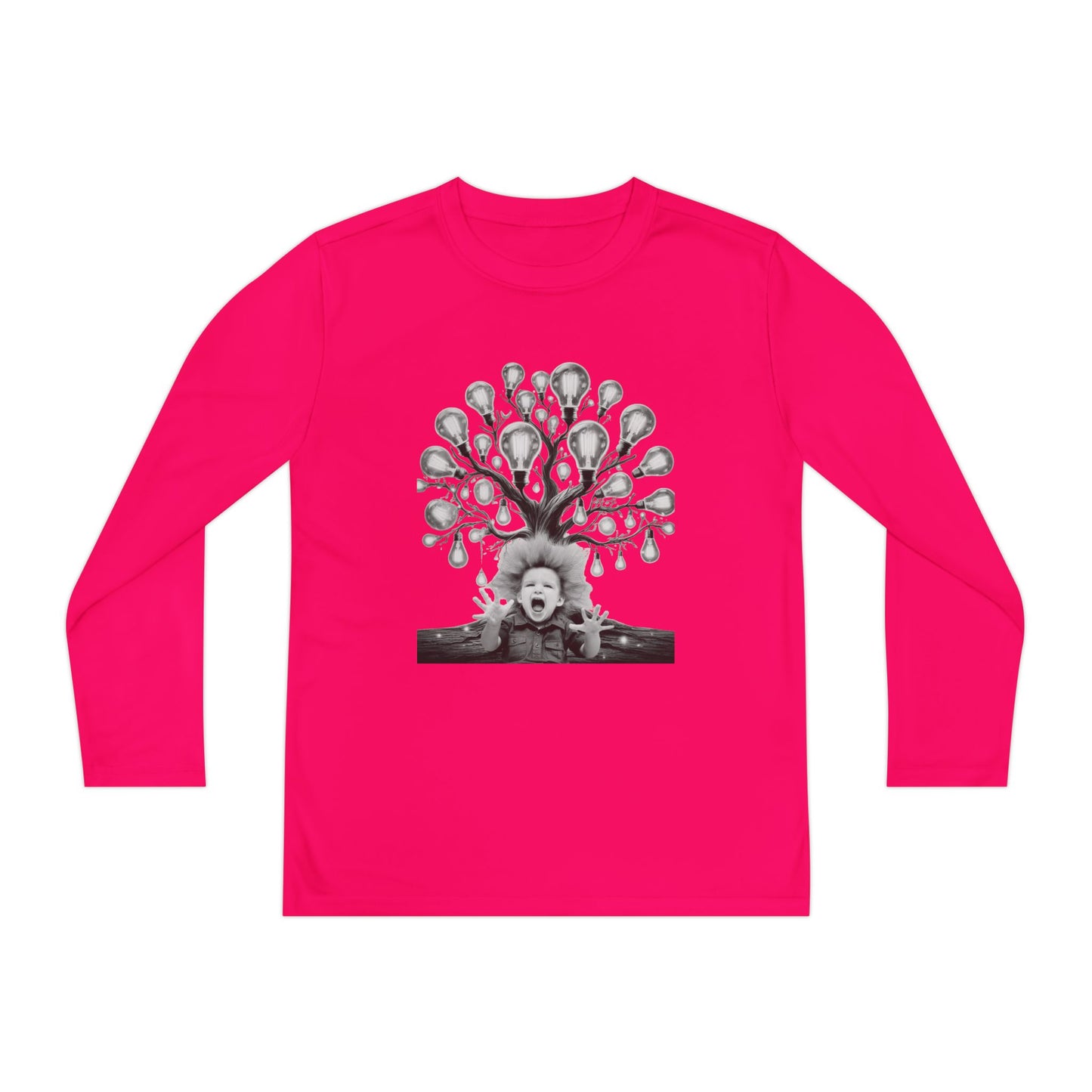 Surreal Young Einstein Design - Unique, fun and cool surreal designed long sleeved Tees for Young Kids