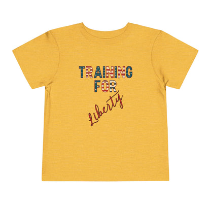 Training for Liberty Toddler Tee – Patriotic 4th of July Shirt for Kids, Matching Family Freedom Outfit, Family Bundle Tee's, Independence Day, Free Delivery