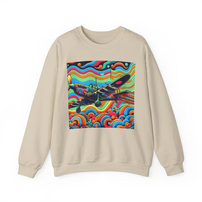Colorful Retro Airplane Sweatshirt | Vintage Pilot Crewneck | Unisex Aviation Gift