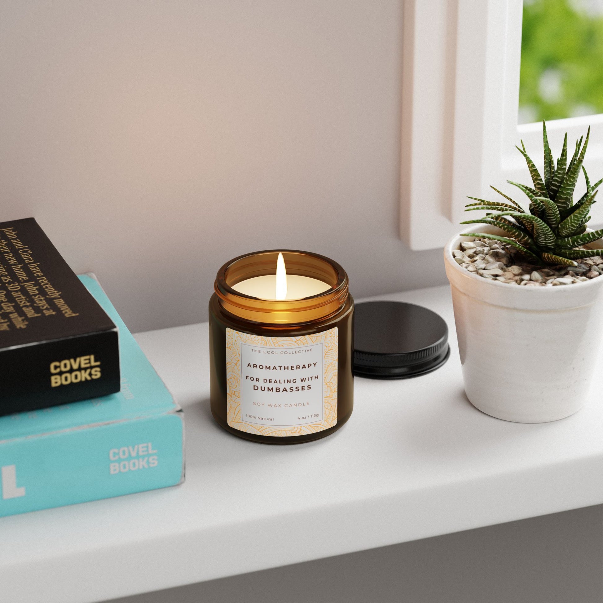 Funny office candle for burnout and anxiety