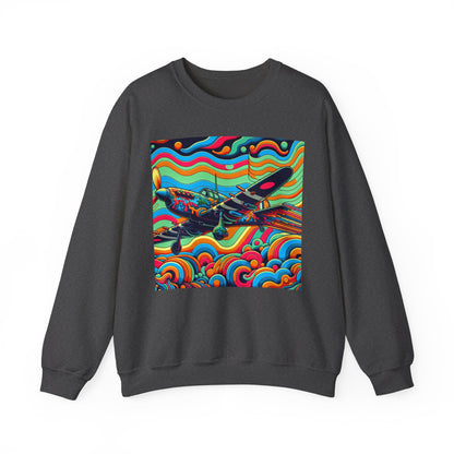 Colorful Retro Airplane Sweatshirt | Vintage Pilot Crewneck | Unisex Aviation Gift