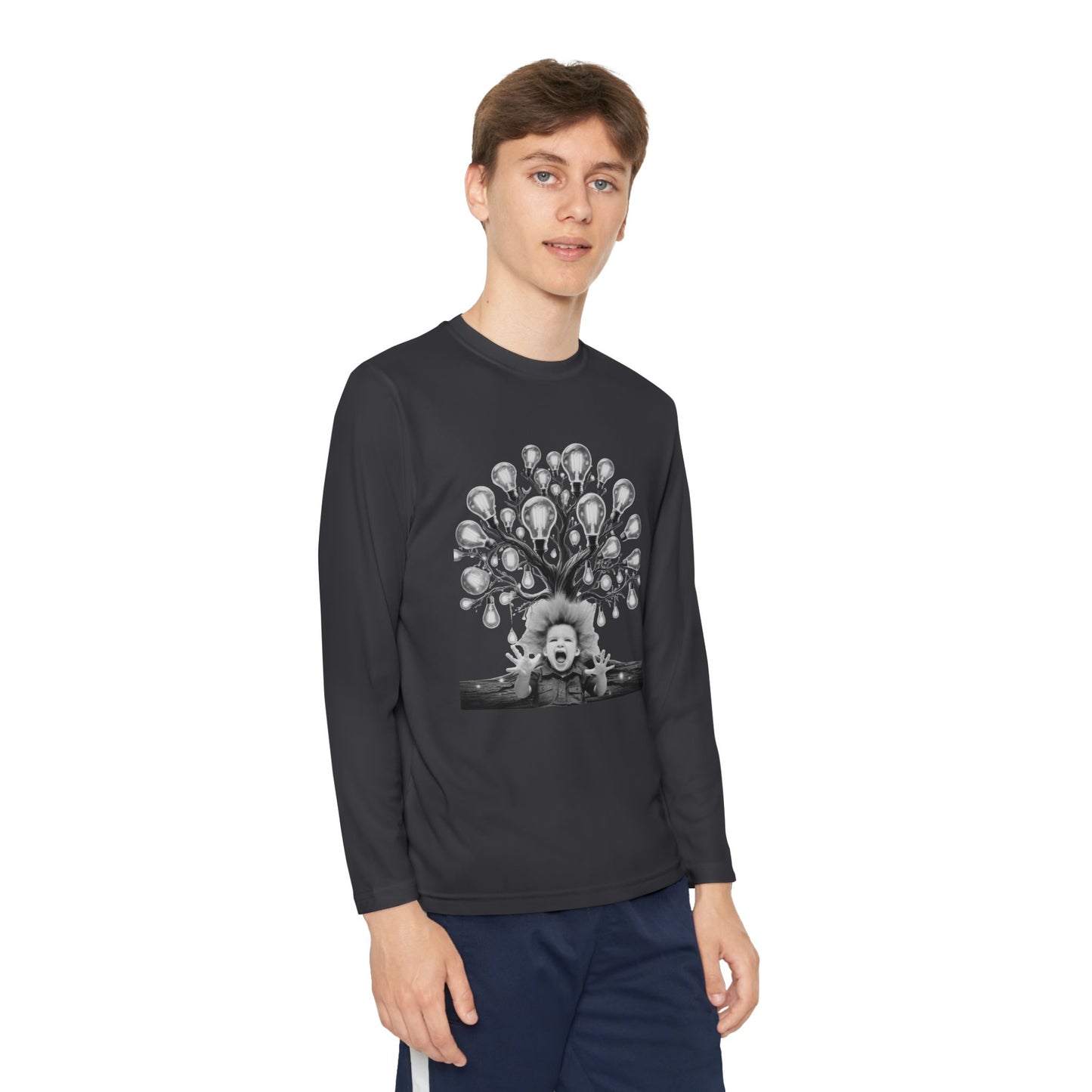 Surreal Young Einstein Design - Unique, fun and cool surreal designed long sleeved Tees for Young Kids