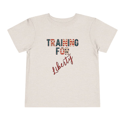 Training for Liberty Toddler Tee – Patriotic 4th of July Shirt for Kids, Matching Family Freedom Outfit, Family Bundle Tee's, Independence Day, Free Delivery