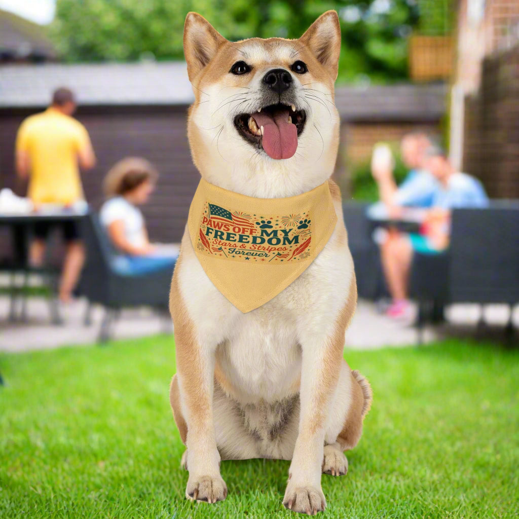 USA-themed dog bandana for 4th of July, freedom pet scarf, patriotic dog accessory for Independence Day BBQ, party, parade, or photo shoot