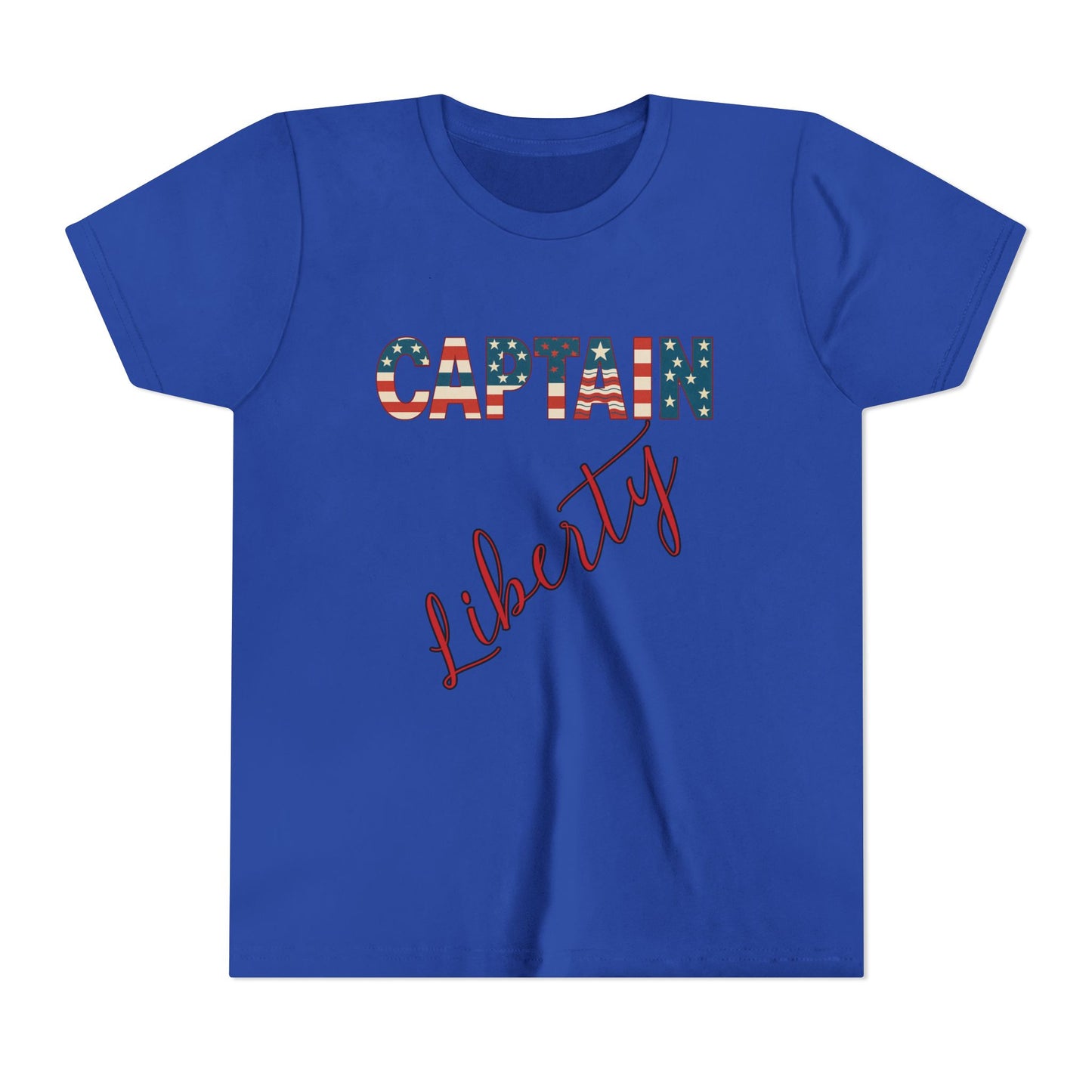 Captain Liberty Youth 4th of July Tee – Patriotic Kids Shirt for Independence Day, Summer BBQs & Family Matching Outfits, Free Delivery, Family Bundle Tee's