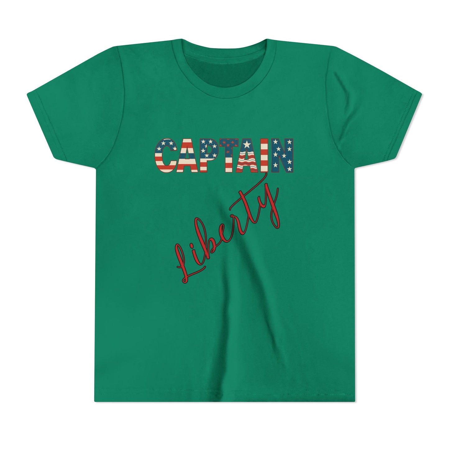 Captain Liberty Youth 4th of July Tee – Patriotic Kids Shirt for Independence Day, Summer BBQs & Family Matching Outfits, Free Delivery, Family Bundle Tee's