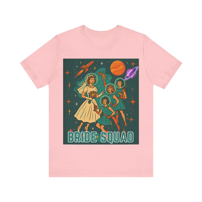 Retro Space Bride Squad Shirt – 1960s Sci-Fi Bachelorette Tee, Vintage Bridal Party T-Shirt, Outer Space Wedding Gift, Galaxy Bride Crew Outfit