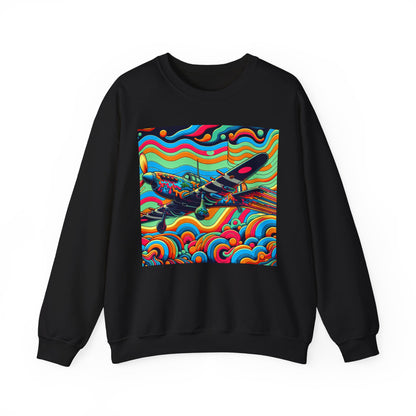 Colorful Retro Airplane Sweatshirt | Vintage Pilot Crewneck | Unisex Aviation Gift