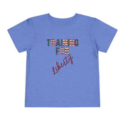 Training for Liberty Toddler Tee – Patriotic 4th of July Shirt for Kids, Matching Family Freedom Outfit, Family Bundle Tee's, Independence Day, Free Delivery