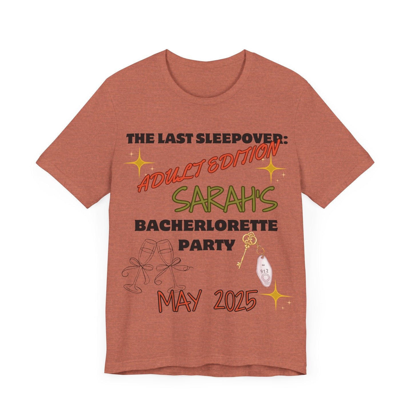 The Last Sleepover: Adult Edition – Personalized Bachelorette T-Shirt | Bride Name & Date Custom Tee