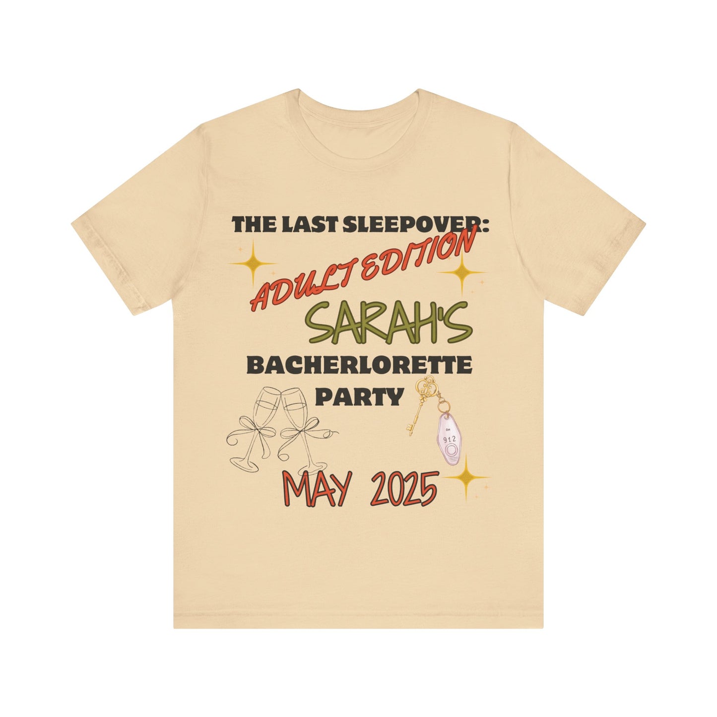 The Last Sleepover: Adult Edition – Personalized Bachelorette T-Shirt | Bride Name & Date Custom Tee