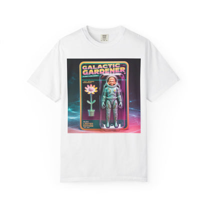 Galactic Gardener Action Figure Tee – Custom Name & Date – Retro Sci-Fi Surreal Shirt – Alex Moonseed Warrior Est. 1987 – Limited Edition Toy Box Design