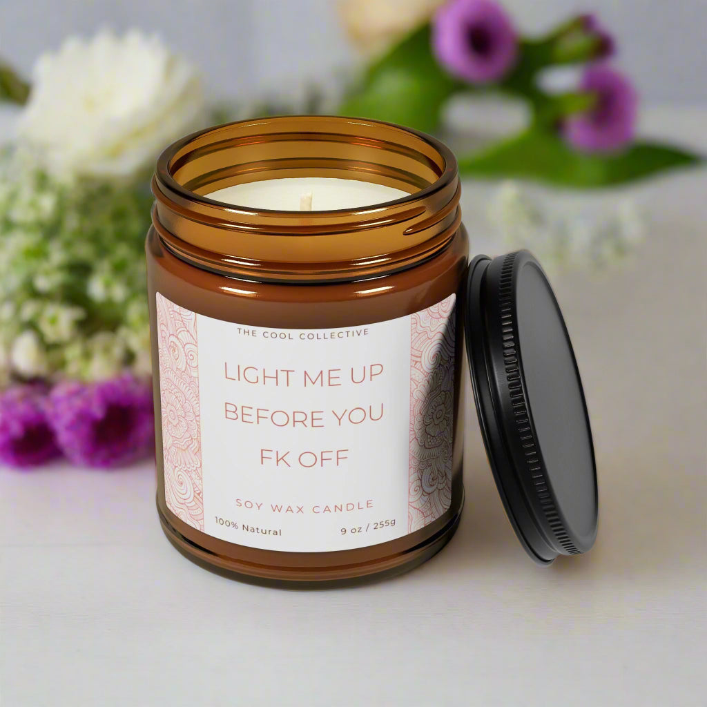 9 oz large soy candle with sarcastic quote – perfect for office desk or breakup gift