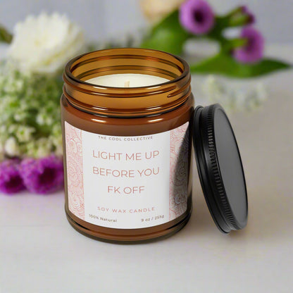 9 oz large soy candle with sarcastic quote – perfect for office desk or breakup gift