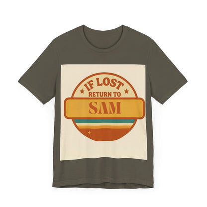 If Lost, Return to [Kid's Name] – Personalized Retro Father's Day T-Shirt for Dad - Custom Dad Shirt - Free Worldwide Delivery
