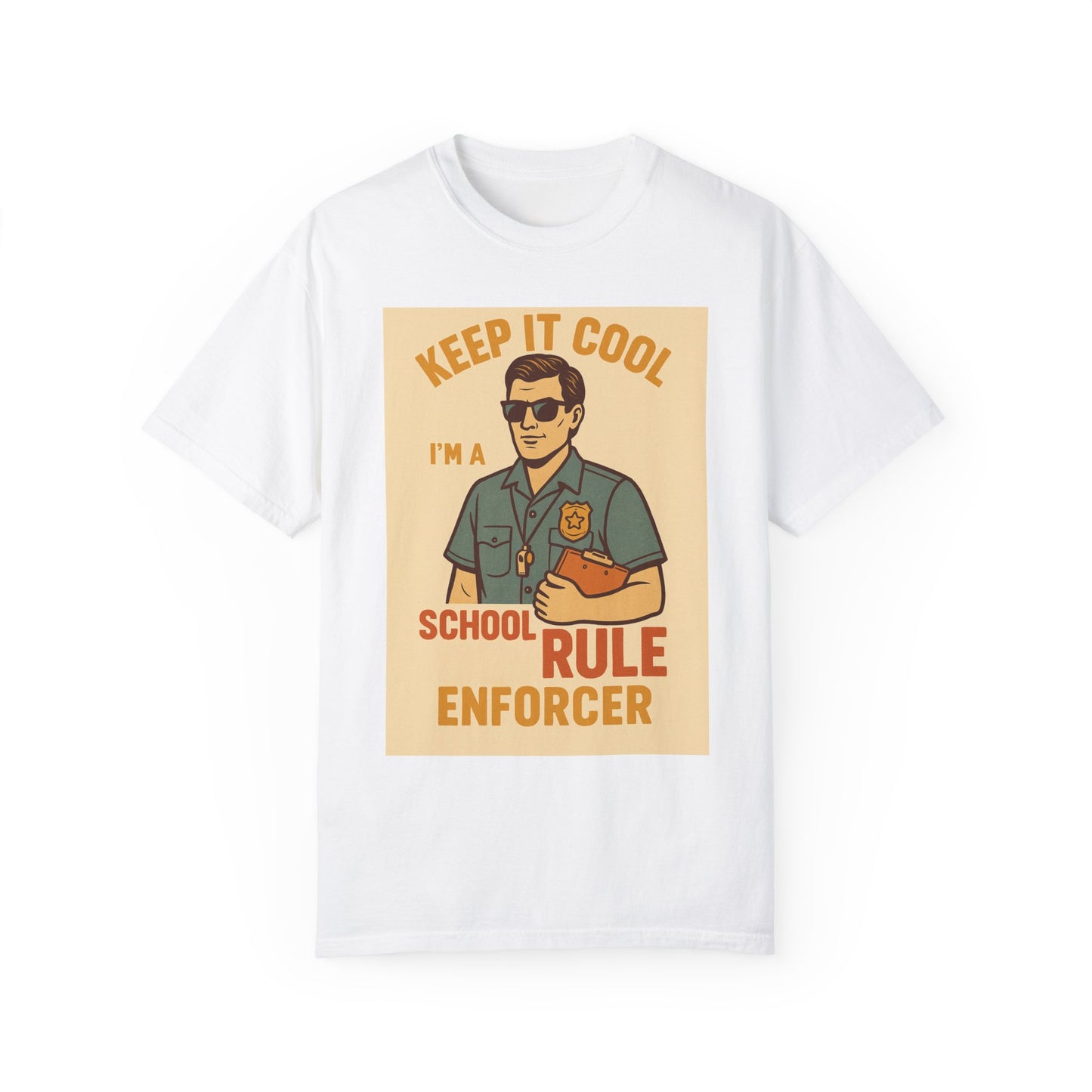 Keep It Cool I’m a School Rule Enforcer Shirt – Funny Teacher Hall Monitor Tee – Retro School Discipline Gift – Vintage Cop Show Teacher Shirt / principal gift idea / vintage cop show shirt / teacher appreciation gift / Retro Tee