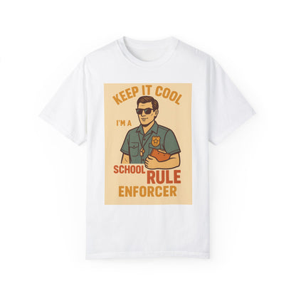 Keep It Cool I’m a School Rule Enforcer Shirt – Funny Teacher Hall Monitor Tee – Retro School Discipline Gift – Vintage Cop Show Teacher Shirt / principal gift idea / vintage cop show shirt / teacher appreciation gift / Retro Tee