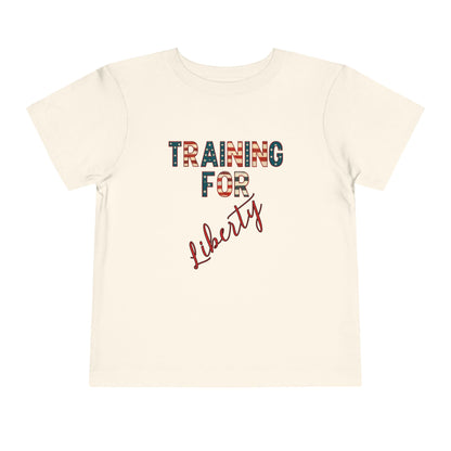 Training for Liberty Toddler Tee – Patriotic 4th of July Shirt for Kids, Matching Family Freedom Outfit, Family Bundle Tee's, Independence Day, Free Delivery