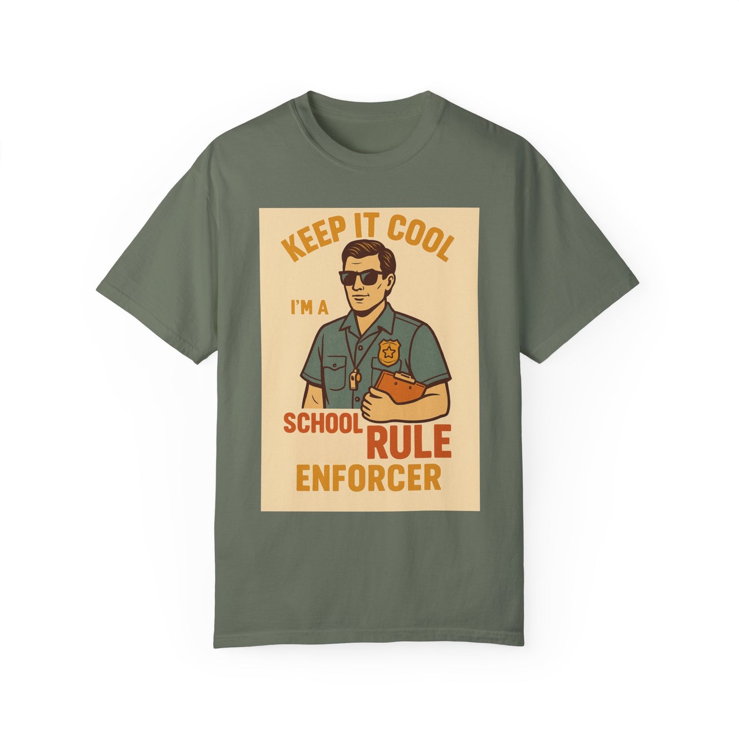 Keep It Cool I’m a School Rule Enforcer Shirt – Funny Teacher Hall Monitor Tee – Retro School Discipline Gift – Vintage Cop Show Teacher Shirt / principal gift idea / vintage cop show shirt / teacher appreciation gift / Retro Tee